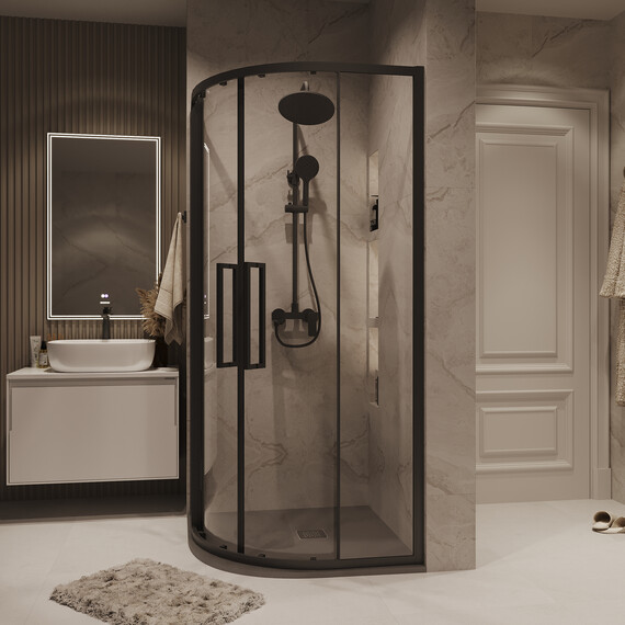 Душевое ограждение Grossman Cosmo 90х90 см 301.K33.02.9090.21.00, чёрный/прозрачное - фото 6