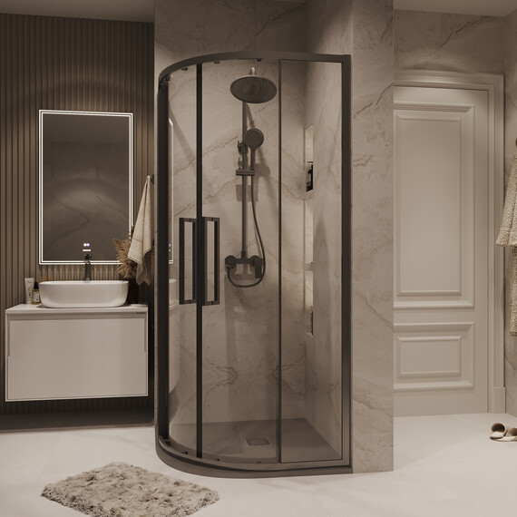 Душевое ограждение Grossman Cosmo 100х100 см 301.K33.02.1010.42.00, оружейная сталь/прозрачное - фото 4