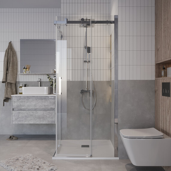 Душевое ограждение Grossman Classic 90х90 см 300.K33.04.9090.10.00 (стекло 8 мм) хром/прозрачное - фото 4