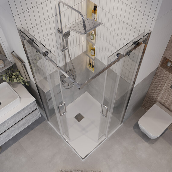 Душевое ограждение Grossman Classic 90х90 см 300.K33.04.9090.10.00 (стекло 8 мм) хром/прозрачное - фото 6