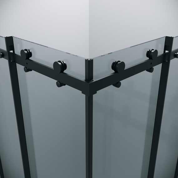 Душевое ограждение Grossman Classic 90х90 см 300.K33.04.9090.21.00 (стекло 8 мм) чёрный/прозрачное - фото 10