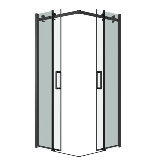 Душевое ограждение Grossman Classic 100х100 см 300.K33.04.1010.21.00 (стекло 8 мм) чёрный/прозрачное - фото 2