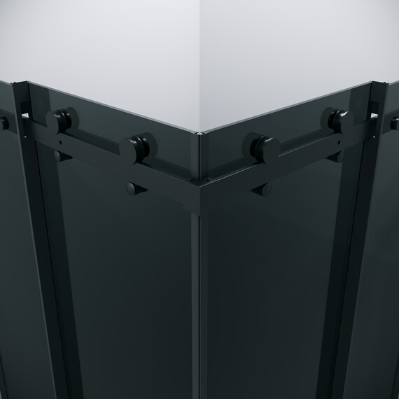 Душевое ограждение Grossman Classic 100х100 см 300.K33.04.1010.21.10 (стекло 8 мм) чёрный/тонированное - фото 10