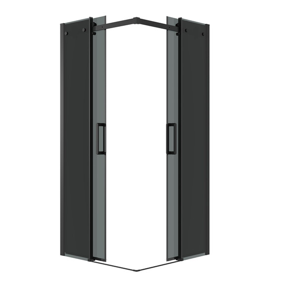 Душевое ограждение Grossman Classic 80х80 см 300.K33.04.8080.21.10 (стекло 8 мм) чёрный/тонированное - фото 2