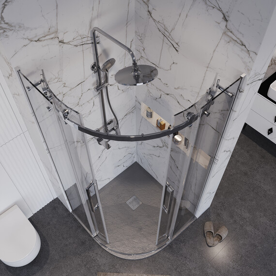 Душевое ограждение Grossman Classic 90х90 см 301.K33.04.9090.10.00 (стекло 8 мм) хром/прозрачное - фото 5