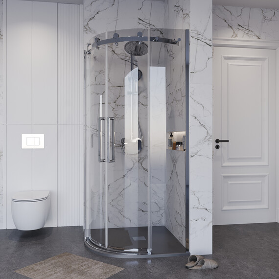 Душевое ограждение Grossman Classic 100х100 см 301.K33.04.1010.10.00 (стекло 8 мм) хром/прозрачное - фото 4