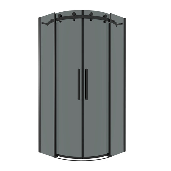 Душевое ограждение Grossman Classic 100х100 см 301.K33.04.1010.21.10 (стекло 8 мм) чёрный/тонированное - фото 