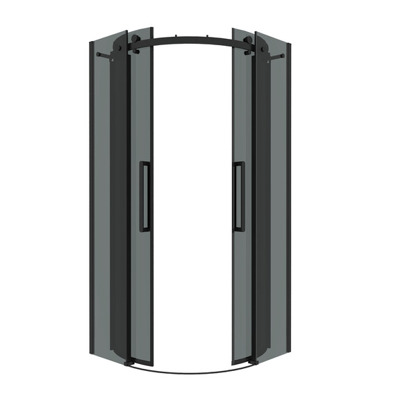 Душевое ограждение Grossman Classic 100х100 см 301.K33.04.1010.21.10 (стекло 8 мм) чёрный/тонированное - фото 2