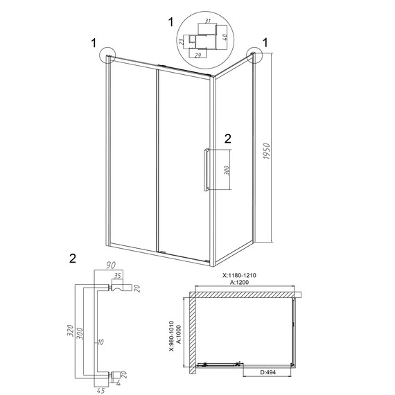 Душевое ограждение Grossman Cosmo 120х100 см 120.K33.02.1210.10.02, хром/шиншилла - фото 10