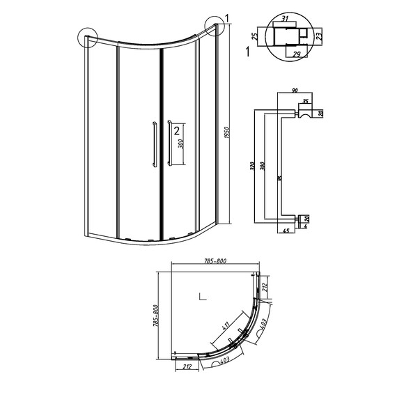Душевое ограждение Grossman Cosmo 80х80 см 301.K33.02.8080.10.00, хром/прозрачное - фото 11