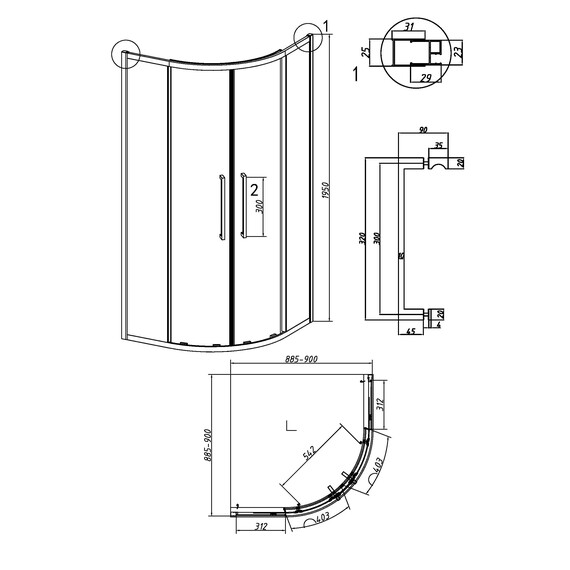 Душевое ограждение Grossman Cosmo 90х90 см 301.K33.02.9090.10.00, хром/прозрачное - фото 11