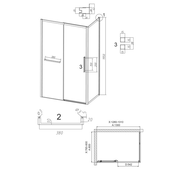 Душевое ограждение Grossman Style 130х80 см 120.K33.05.1380.10.00, хром/прозрачное - фото 11