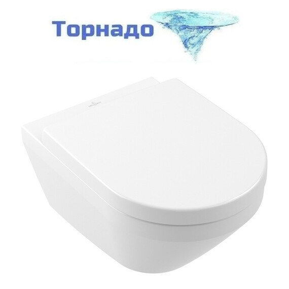 Унитаз подвесной безободковый Villeroy&Boch Architectura 4694CL01 с крышкой микролифт (система смыва Торнадо) - фото 