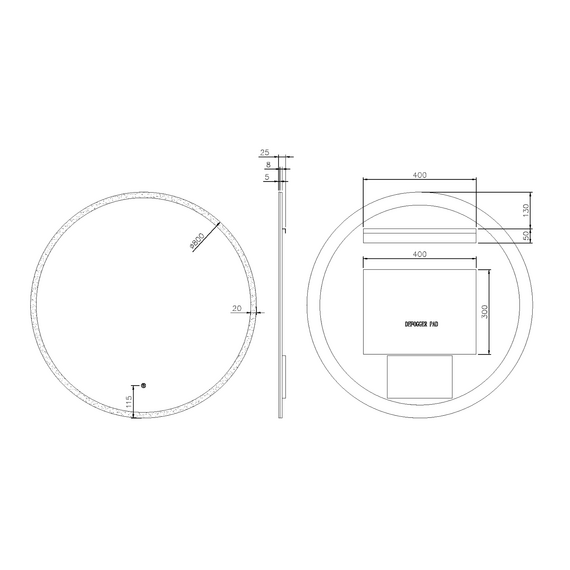 Зеркало Boheme Modern 80 см 545-80-G, золото - фото 2