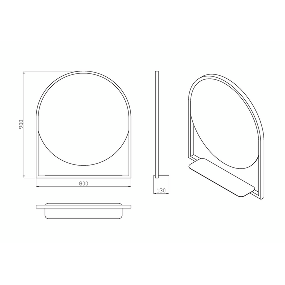 Зеркало Armadi Art Vallessi 80 см 550/2, антрацит - фото 3
