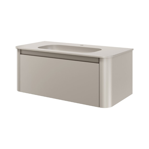 Тумба подвесная с раковиной-столешницей Armadi Art Voi 100 см 782-100-C (раковина 786-100-C) cashmere - фото 