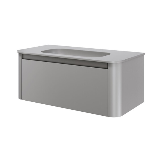 Тумба подвесная с раковиной-столешницей Armadi Art Voi 100 см 782-100-L (раковина 786-100-L без отв) luna - фото 