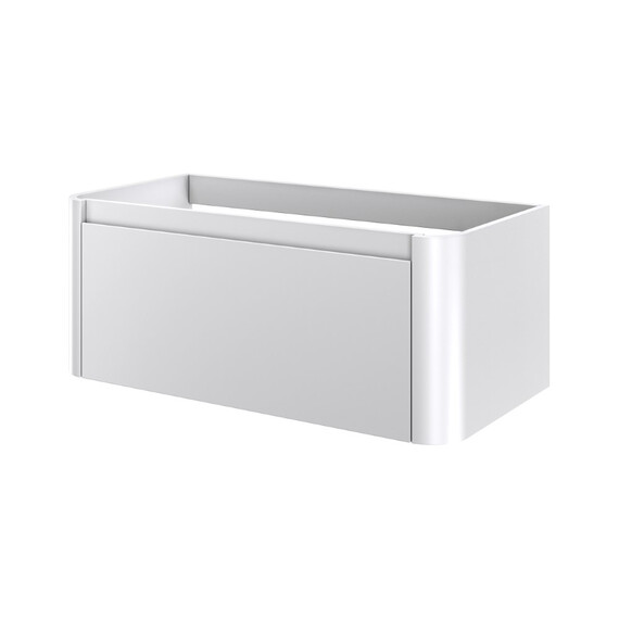 Тумба подвесная с раковиной-столешницей Armadi Art Voi 100 см 782-100-MW (раковина 786-100-MW без отв.) matt white - фото 3