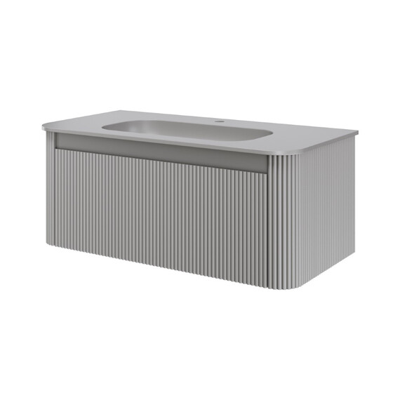 Тумба подвесная с раковиной-столешницей Armadi Art Voi 100 см 782-100-R-L (раковина 786-100-L) luna - фото 