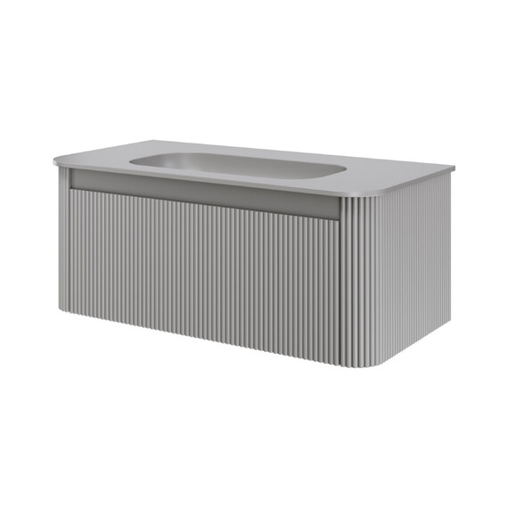 Тумба подвесная с раковиной-столешницей Armadi Art Voi 100 см 782-100-R-L (раковина 786-100-L без отв) luna - фото 