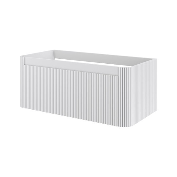 Тумба подвесная с раковиной-столешницей Armadi Art Voi 100 см 782-100-R-MW (раковина 786-100-MW) matt white - фото 3