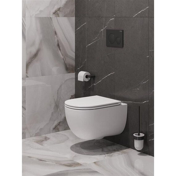 Унитаз подвесной безободковый Belbagno BB008CH-TOR/SC с тонкой крышкой микролифт (система смыва Торнадо) - фото 16