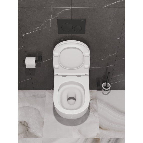 Унитаз подвесной безободковый Belbagno BB008CH-TOR/SC с тонкой крышкой микролифт (система смыва Торнадо) - фото 17