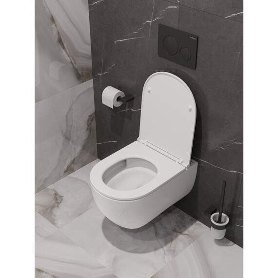 Унитаз подвесной безободковый Belbagno BB008CH-TOR/SC с тонкой крышкой микролифт (система смыва Торнадо) - фото 18