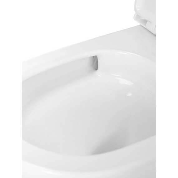 Унитаз подвесной безободковый Belbagno BB008CH-TOR/SC с тонкой крышкой микролифт (система смыва Торнадо) - фото 2