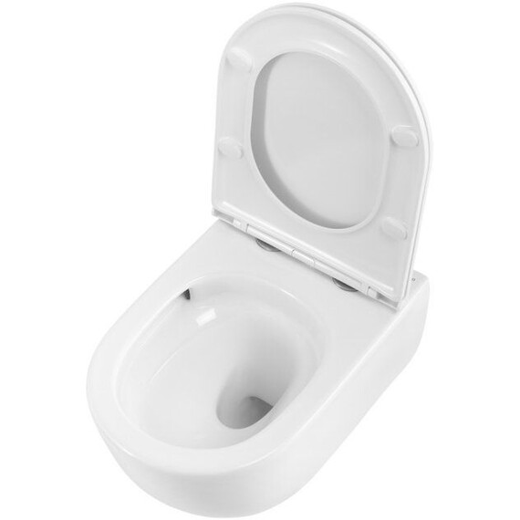 Унитаз подвесной безободковый Belbagno BB008CH-TOR/SC с тонкой крышкой микролифт (система смыва Торнадо) - фото 9