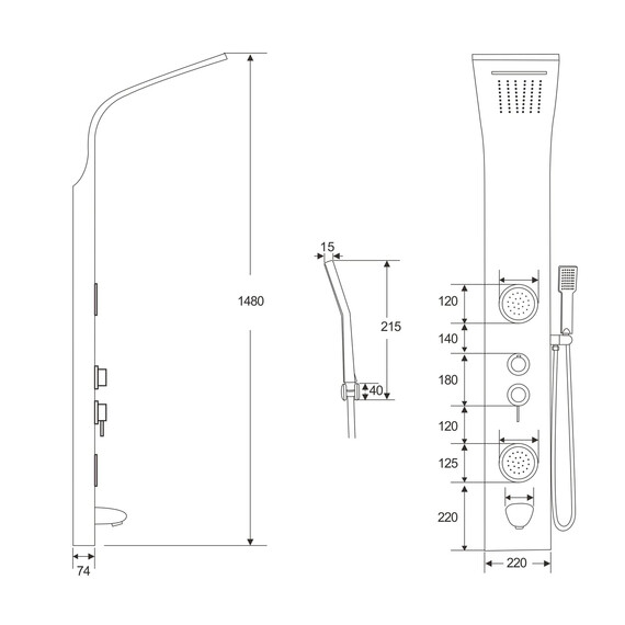Гидромассажная панель Ceruttispa TWIN BS CT9986 - фото 3