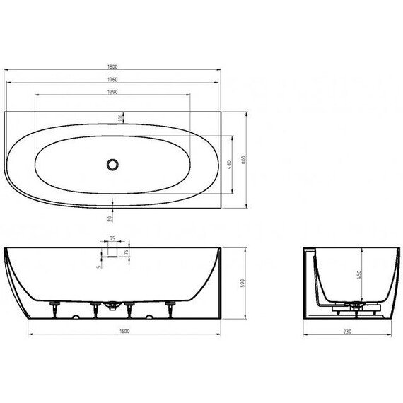 Ванна акриловая Cezares 180x80 см CZR-STYLUS-CORNER-180-80-59-L - фото 5