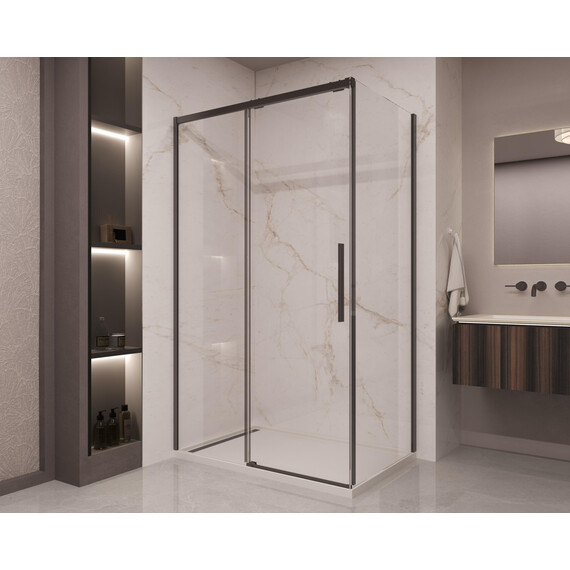 Душевое ограждение Vincea Stella 120x90 см VSR-1ST9012CLB (стекло 8 мм) чёрный/прозрачное - фото 2