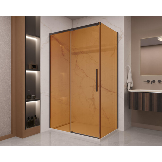 Душевое ограждение Vincea Stella 120x90 см VSR-1ST9012GSB (стекло 8 мм) чёрный/янтарь - фото 2