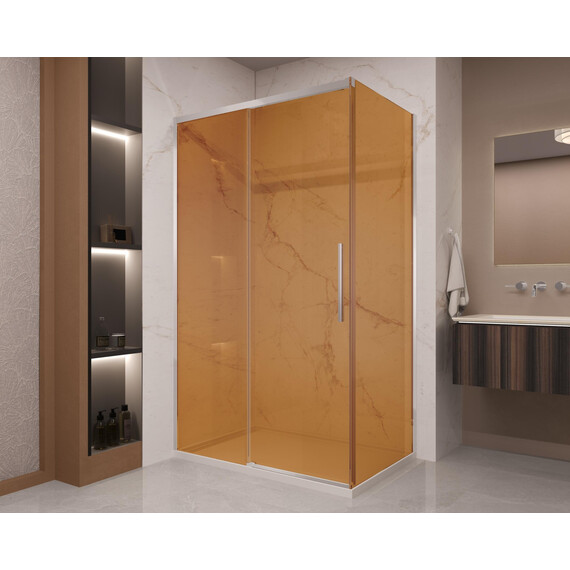 Душевое ограждение Vincea Stella 120x90 см VSR-1ST9012GS (стекло 8 мм) хром/янтарь - фото 2