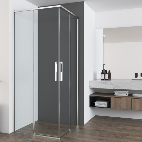 Душевое ограждение Vincea Ultima 80x80 см VSS-7UL8080CL (стекло 8 мм) хром/прозрачное - фото 