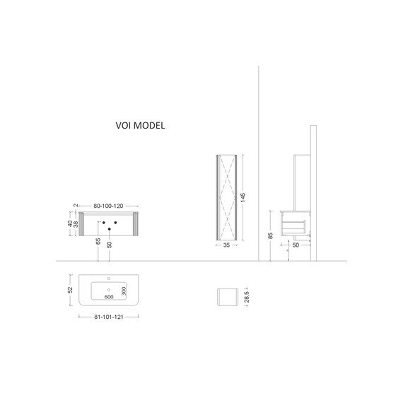 Тумба подвесная с раковиной-столешницей Armadi Art Voi 100 см 782-100-R-MW (раковина 786-100-MW без отв.) matt white - фото 4