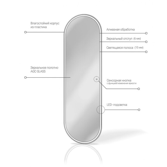 Зеркало Art&Max Capri 45 см AM-Cap-450-1500-DS-F - фото 8