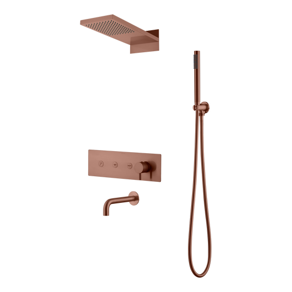 Душевая система для ванны Boheme Fusion 130-2-BRB (со скрытой частью) бронза брашированная - фото 