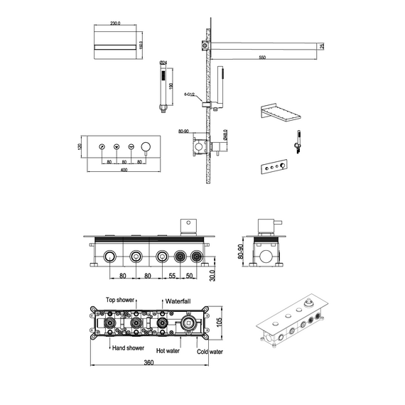 Душевая система для душа Boheme Fusion 130-CB, медь брашированная - фото 2