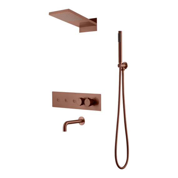Душевая система для душа с термостатом Boheme Fusion 131-2-BRB (со скрытой частью) бронза брашированная - фото 