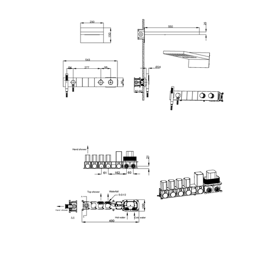 Душевая система для душа с термостатом Boheme Zodiac 133-NB, никель - фото 2