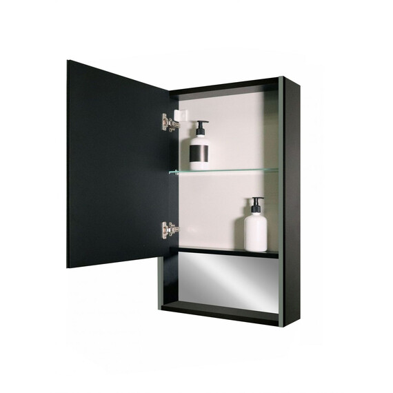 Зеркало-шкаф Art&Max Foggia 60 см AM-Fog-600-800-1D-L-DS-F-Nero, чёрный - фото 4