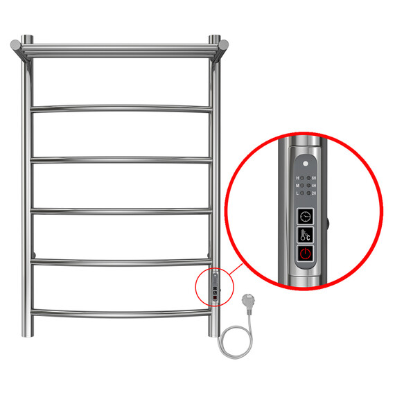 Полотенцесушитель электрический Azario Verona с полкой П6 500x800 мм AZ04858P - фото 4