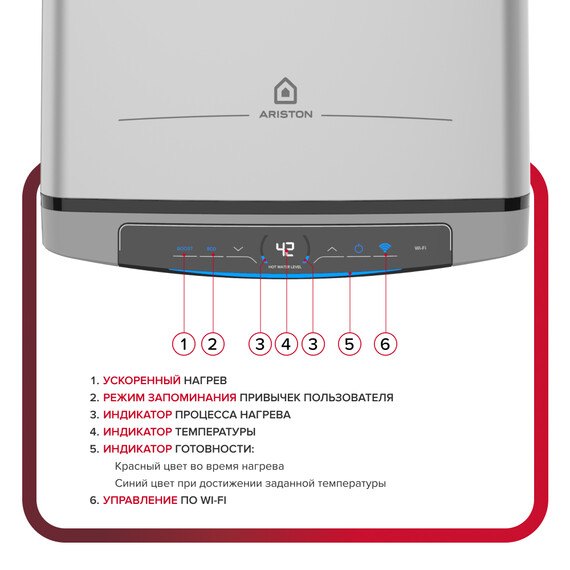 Водонагреватель электрический Ariston VELIS LUX ABSE DRY WIFI 80 3700716 - фото 8