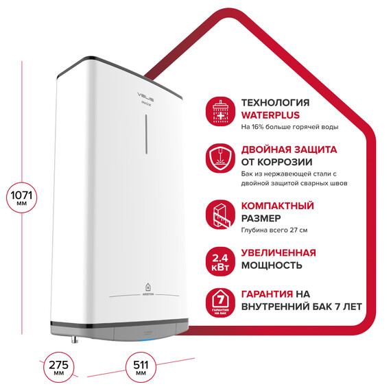 Водонагреватель электрический Ariston VELIS STYLE INOX R 80 3700720 - фото 7
