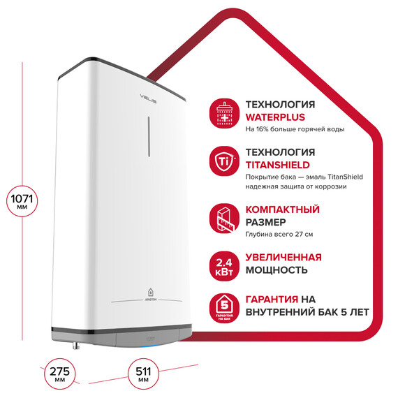Водонагреватель электрический Ariston VELIS STYLE R 80 3700724 - фото 7