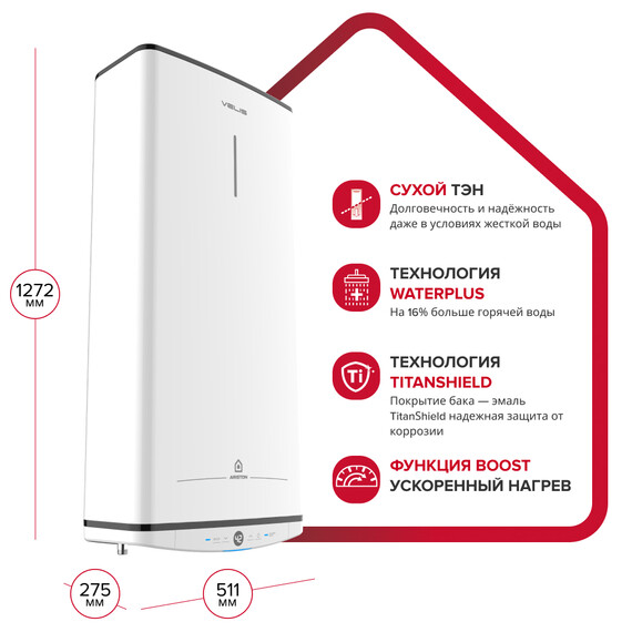 Водонагреватель электрический Ariston VELIS TECH ABSE 100 DRY 3705051 - фото 2