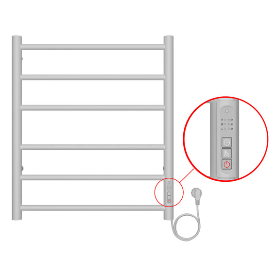 Полотенцесушитель электрический Azario Parma П6 500x600 мм AZ10856W - фото 4