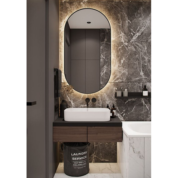 Зеркало Art&Max Torino 50 см AM-Tor-500-900-DS-F-Nero, чёрный - фото 7